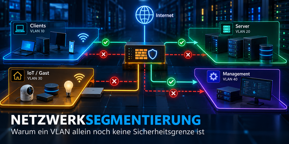 Technische Darstellung segmentierter Netzwerkzonen mit kontrollierten Kommunikationswegen